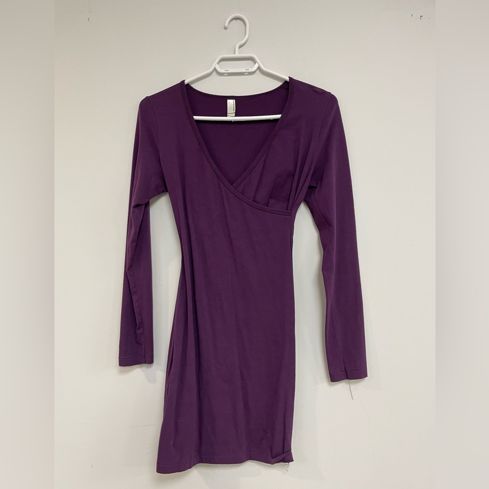 American Apparel Purple criss-cross long sleeve shirt.